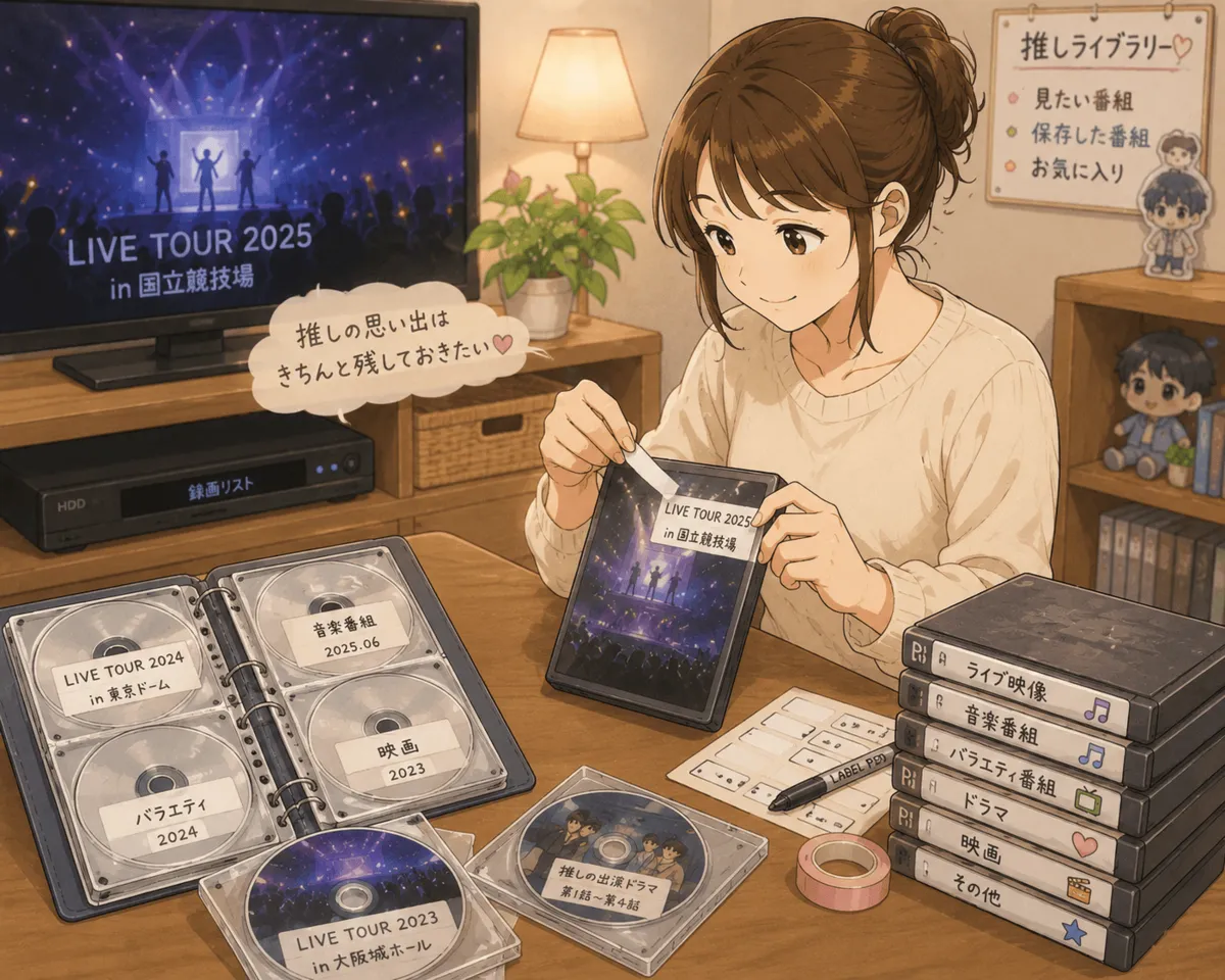 録画番組を整理して「推しライブラリー」を作る母のイメージ画像