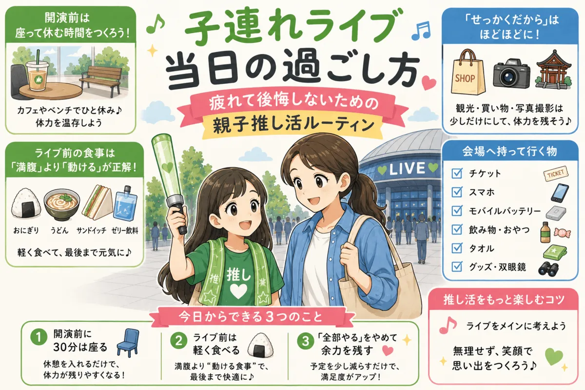 子連れライブ当日の過ごし方記事のイメージ画像