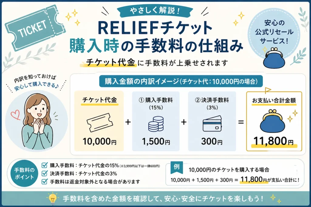 リセールチケット購入時の手数料の仕組み