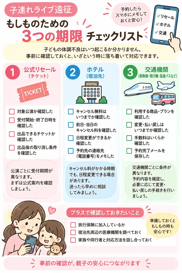 子連れ遠征時の3つの期限チェック図