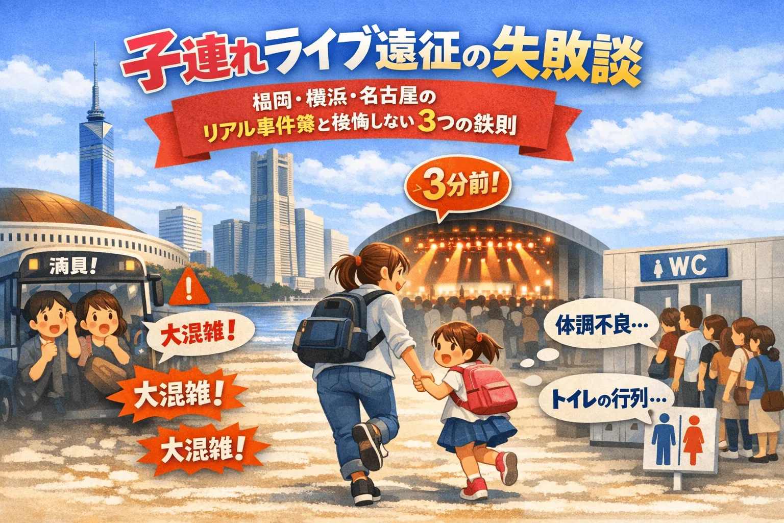 子連れライブ遠征の失敗談記事のイメージ画像