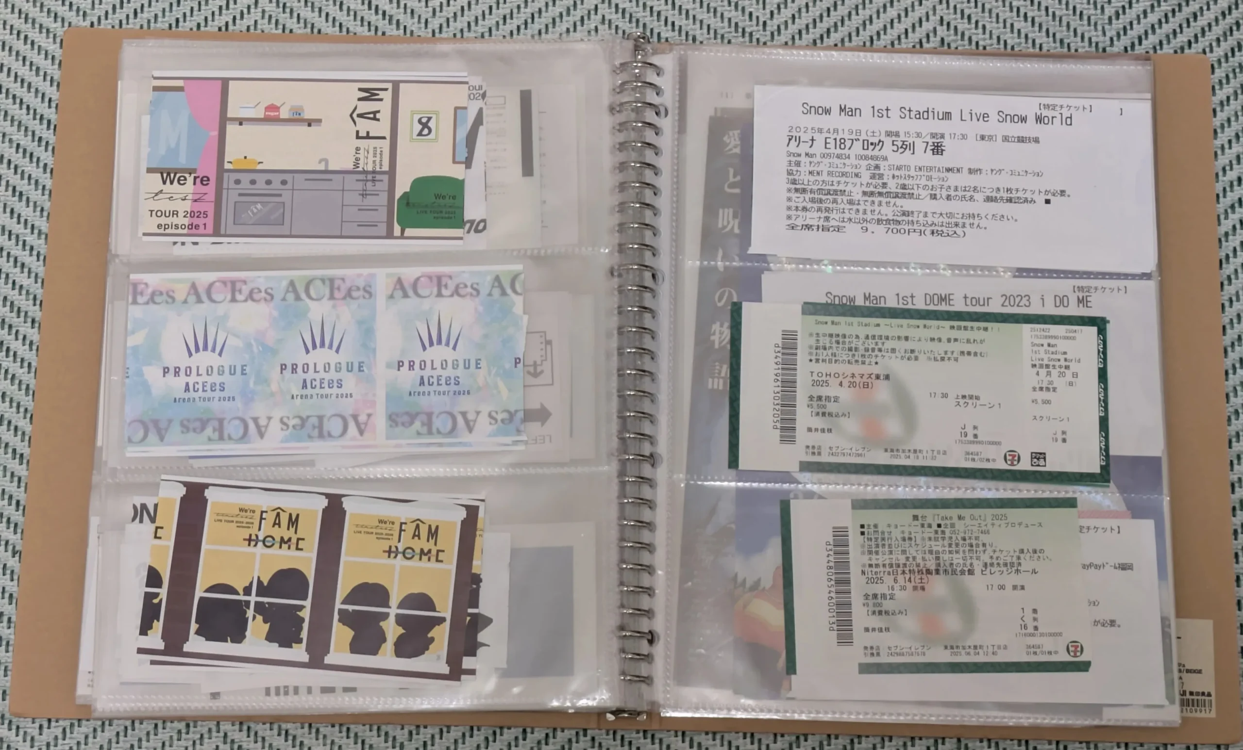 過去に参加したライブや舞台のチケット