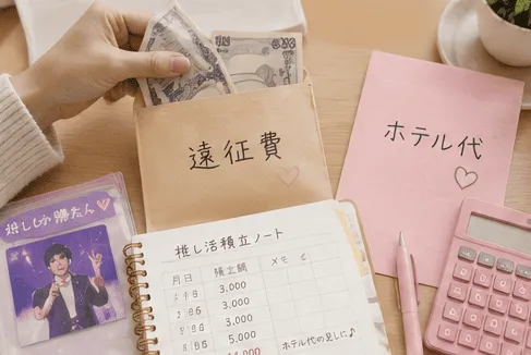 推し活積み立てをしている様子