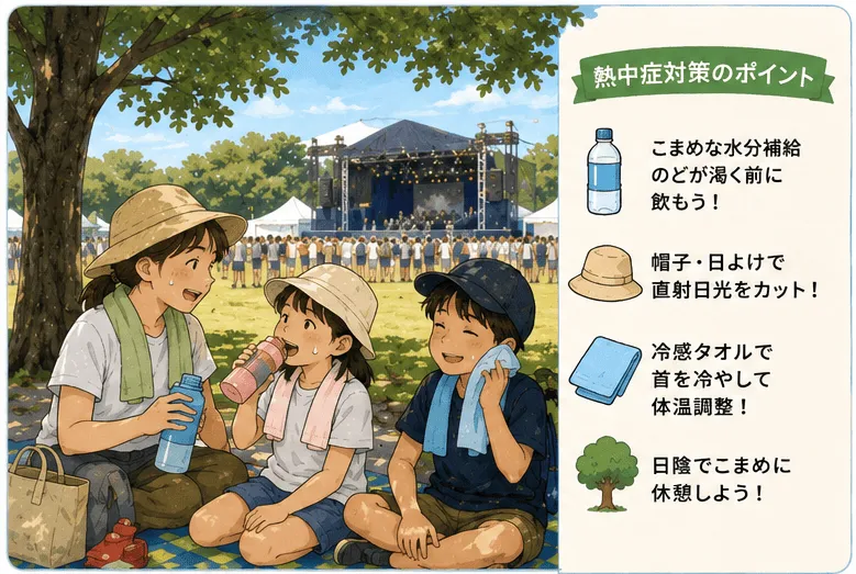 フェスで木陰で休むイメージ画像