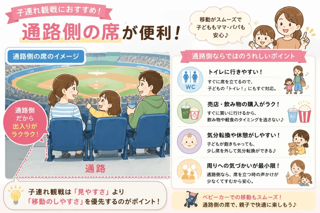 通路側の席が便利を分かりやすくした図