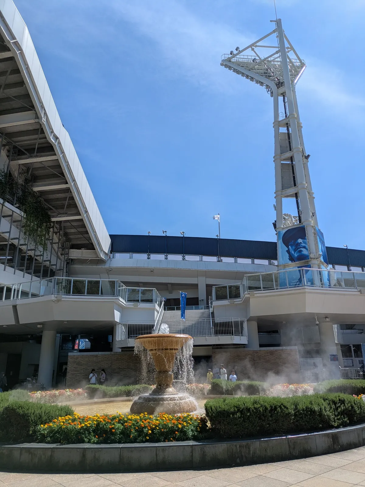 横浜公園から見た横浜スタジアム