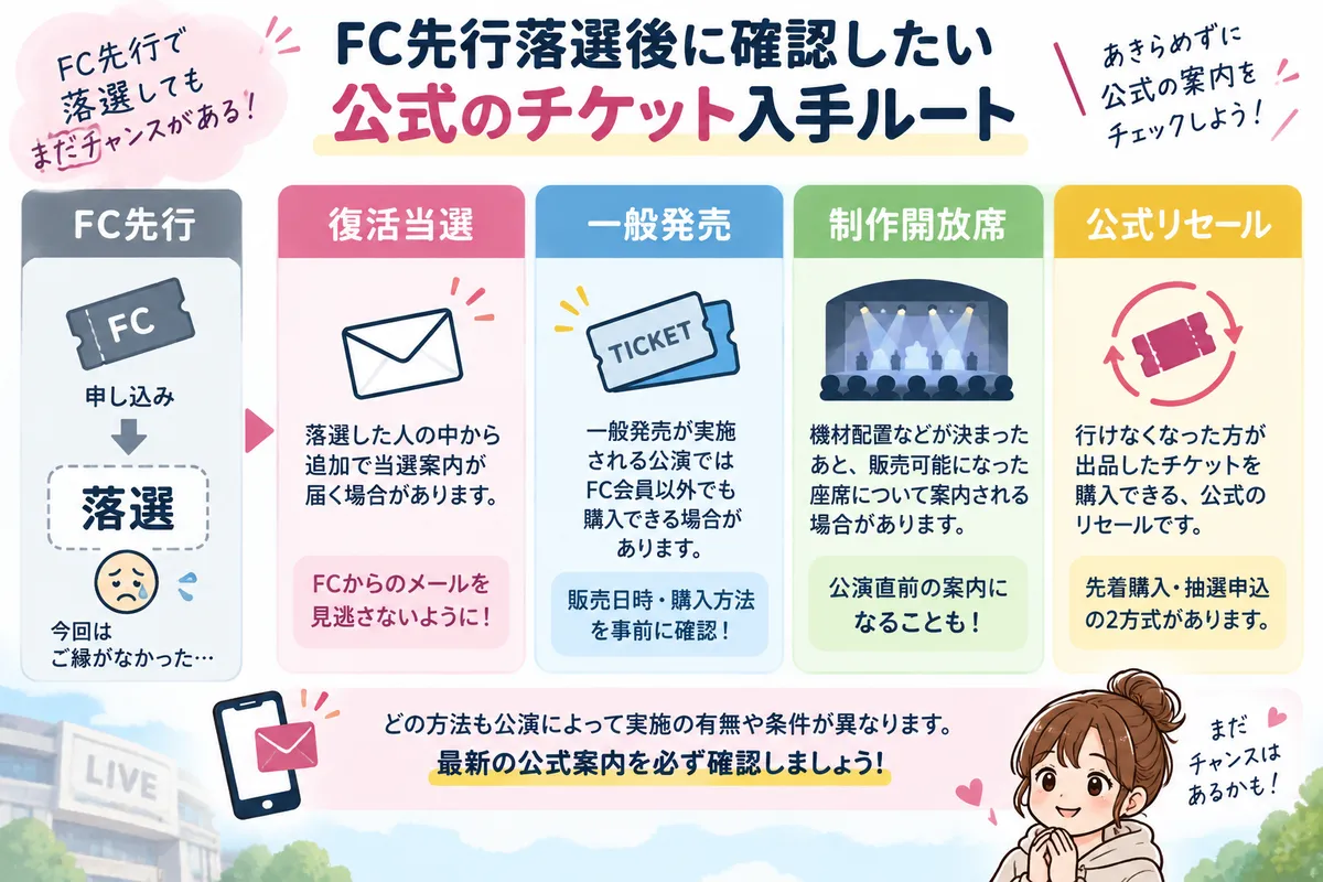 FC先行落選後に確認したい公式のチケット入手ルート
